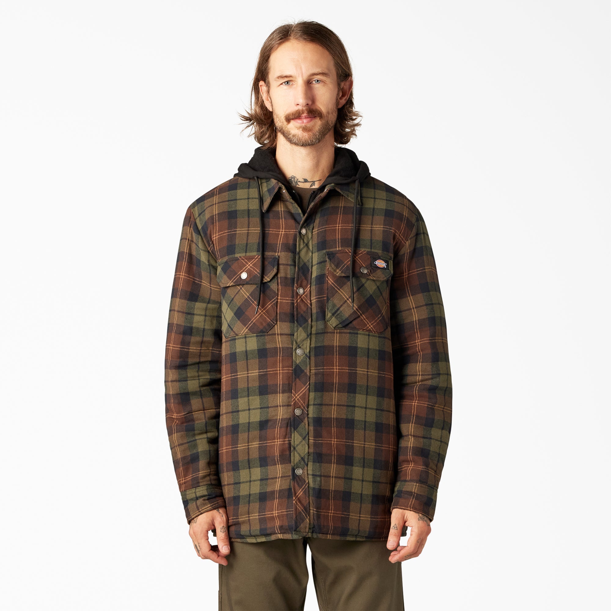 Flannel Hooded Shirt Jacket